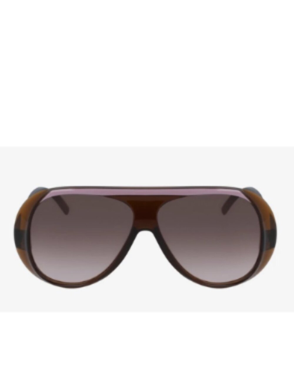 Longchamp Women Sunglass Pink Brown Frame/ Brown Shade Aviators NEW Original